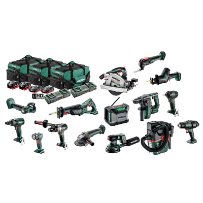 Brushless 15 Piece Cordless 18 V Battery Combo Kit Metabo MET18MX15LB4HD455GU AU69000230