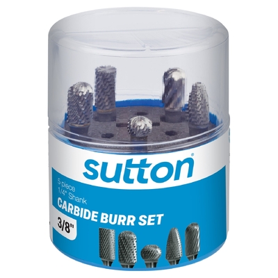 B900 SCB300 Carbide Burr Set 1/4 - Shank 3/8IN 5pc Sutton Tools B900SCB300