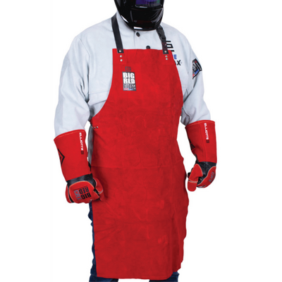 Big Red Leather Bib Style Welders Apron Elliotts BRAA2LS