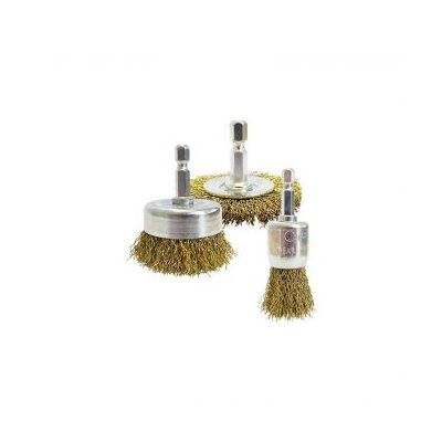 3 Piece Wire Brush Kit For Drills Josco Brumby BRUKIT3