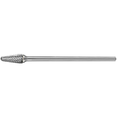Carbide Burr, Tapered Radius End, 3/8" x 1-1/16" Head, 1/4" x Extended Shank DC Holemaker CB-SL3L6