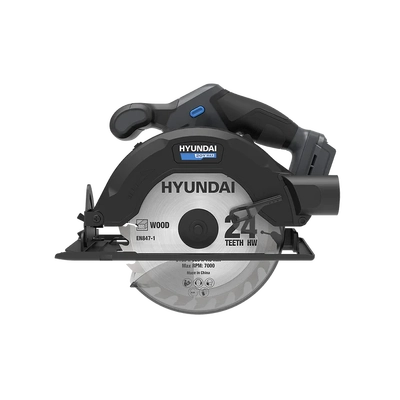 20V Cordless Circular Saw - 165mm Blade, Bevel Cuts, Dust Port - Skin Only Hyundai CS20S-165