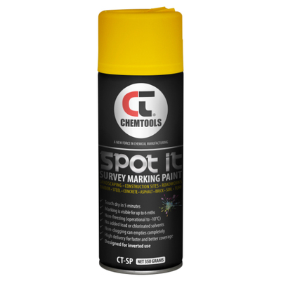 Spot It Survey Marking Paint Yellow 350g Aerosol ChemTools CT-SP-350YL