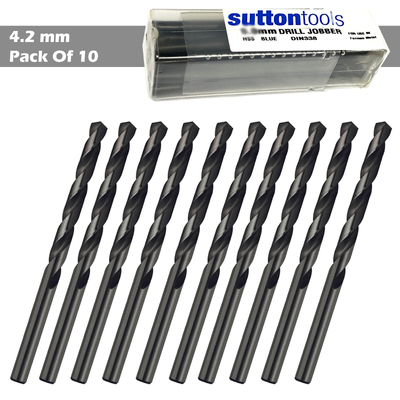 Drill D102 4.2mm Jobber DIN338 HSS BLU Sutton Tools D1020420 Pack of 10
