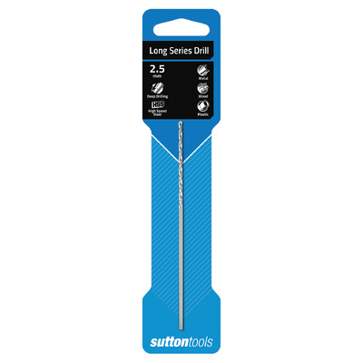Drill D110 2.5mm Long ANSI B94-11 HSS Sutton Tools D1100250