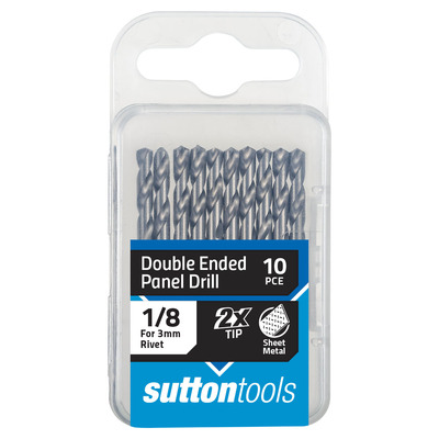 Double Ended Panel Drills D134 1/8 " Panel HSS 10 Pack Sutton Tools D1340318