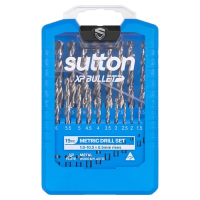 D220 SM19 Jobber Drill HSS XP Billet Set 1-10mm 19Pc Sutton Tools D220SM19
