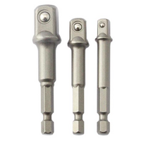 Socket Adaptor 3 Piece Kit 1/4 Hex 1/7 , 3/8 , 1/2 sq Kit Durum DB820