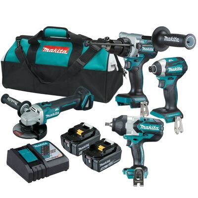 18V Brushless 4-Piece Combo Kit Makita DLX4144TX1