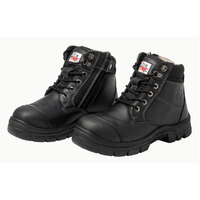 Safety Shoes Detroit Black 6" Side Zip & Lace Up Composite Capped Toe UK Size 11 Detroit-11