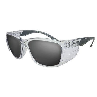 Rayzr Safety Glasses Clear Frame Smoke Lens ERZ394
