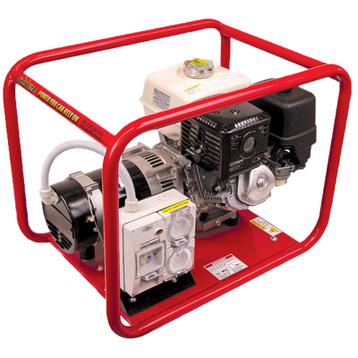 7.5kVA Open Frame Portable Petrol Generator Hire Spec Honda GH6000H