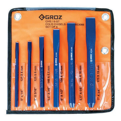 Groz Octagonal Cold Chisel Set 6 Piece GZ-32830