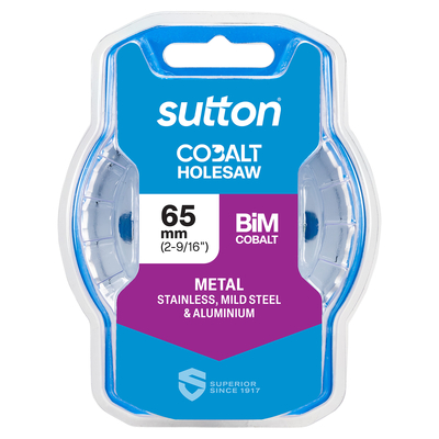 Holesaw H125 Bi-Metal Cobalt HD-Cobalt Hangpack 65mm Sutton Tools H1250650