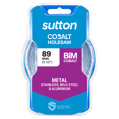 Holesaw H125 Bi-Metal Cobalt HD-Cobalt Hangpack 89mm Sutton Tools H1250890