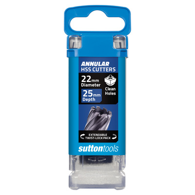 Annular Cutter 22mm x 25mm H180 M2Al HSS Tiain Sutton Tools H1800220