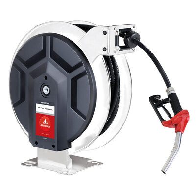 EL Series 3/4" Fuel Hose Reel with Auto Shut Off Nozzle Alemlube HR90080C