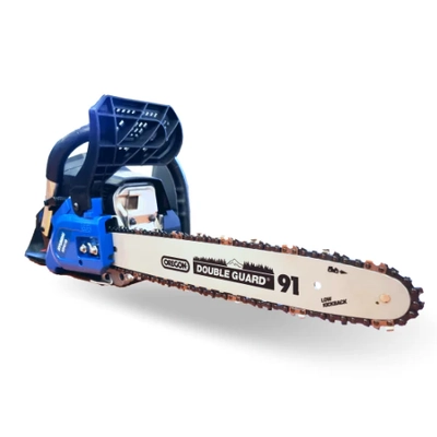 18" Petrol Chainsaw - 53cc 2-Stroke, Oregon Bar, Anti-Vibration, Auto Chain Lube, Kick-Back Protection Hyundai HY5310