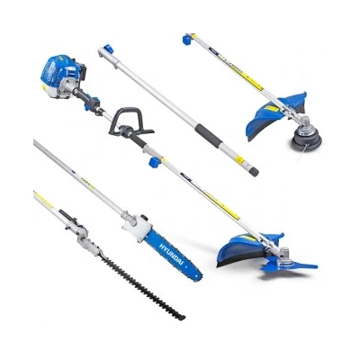 33cc 5-in-1 Petrol Garden Tool Set Hedge Trimmer, Chainsaw, Brush Cutter & More Hyundai HYMT331