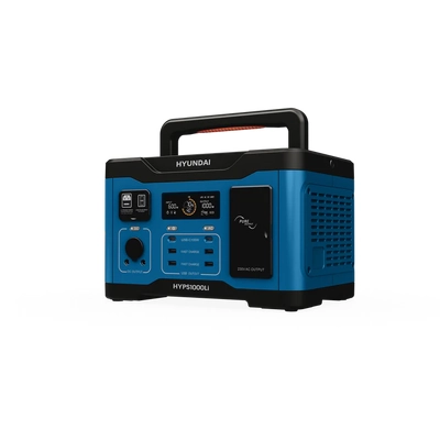 1000W Lithium Power Station - LiFePO4, Solar Input, 921Wh Backup & Outdoor Power Hyundai HYPS1000