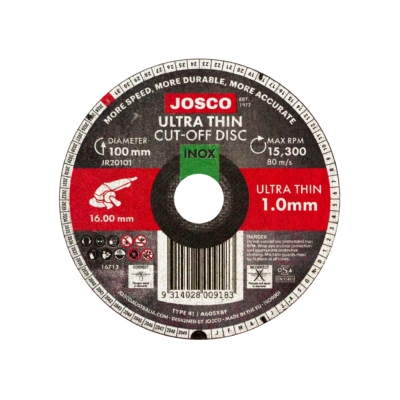 Cut-Off Disc Ultra Thin Stainless 100 x 1.0mm 16mm JR20101 Pack of 25 