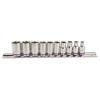 Socket Set on Clip Rail 10 piece Ea Metric 1/4" 4mm - 13mm Kincrome K2170