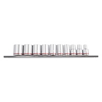 Socket Set on Clip Rail 10 piece Ea Imperial 3/8" 1/4" - 13/16 Kincrome K2173