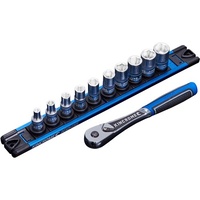 Lok-On™ Socket Set Twist-Lock Rail 11 Piece 1/4 Drive - Metric K27040 Kincrome