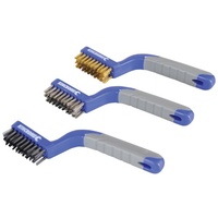 Wire Brush Sets 3 Piece Each Medium Set 3 Row Bristles Length 180mm Kincrome K6360