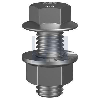 M10 X 25mm Hot Dip Galvanised Finish Serrated Flange Hex Bolt & Nut Class 8.8 Metric Hobson KBFHTG5SCM100025 Pack of 100