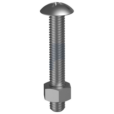 Zinc Plated Finish Metal Roofing Bolt & Nut Combination Phillips Slotted Metric Hobson