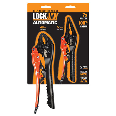 Locking Plier Set 2 Piece 250mm Curved / 200mm Needle Lock Jaw L2920002