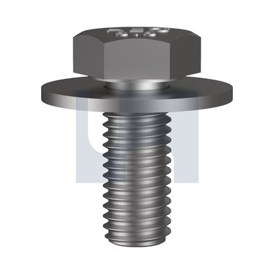 M10 X 25mm Zinc Plated Rohs Compliant Finish Sems Hex Bolt Flat Washer Class 8.8 Hobson LRBH88ZCM100025 Pack of 100