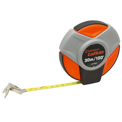 Long Steel Tape Measure 30 Metres x 100' x 10mm Lufkin LST30ME