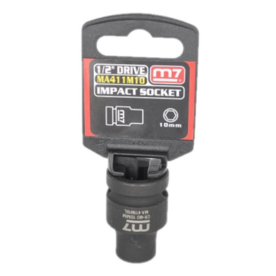 Impact Socket With Hang Tab 1/2" Drive 6 Point 10mm M7 M7-MA411M10