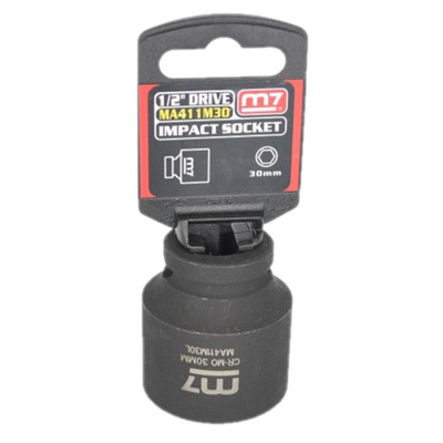 Impact Socket With Hang Tab 1/2" Drive 6 Point 30mm M7 M7-MA411M30