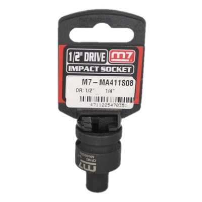 Impact Socket 1/2" DR 6 Point 1/4" M7 M7-MA411S08