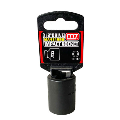 Impact Socket 1/2" DR 6 Point 13/16" M7 M7-MA411S26