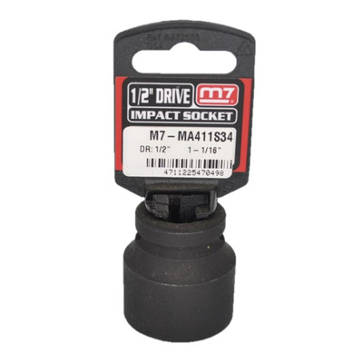 Impact Socket 1/2" DR 6 Point, 1-1/16 M7 M7-MA411S34