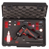 Mini Air Die Grinder 12 Piece Kit, Pistol Style, 1/4", 18,000 rpm M7 M7-QA651N
