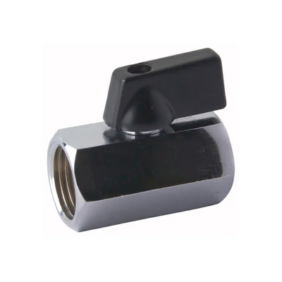 Ball Valve Mini Brass F/F 10mm (3/8IN BSP) Thread Black Handle MBVF10