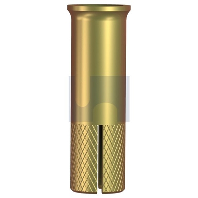 Zinc Yellow Passivate Finish Drop-In-Anchor With Lip Knurled Body Metric Hobson
