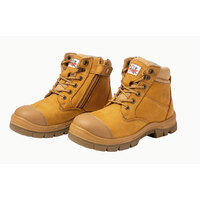 Side Zip Boot With Scuff Cap 6" Wheat Composite Capped Toe Size 10 Miami-10