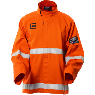 High Visibility Orange Welding Jacket with Reflective Trim Size LRG Elliotts OPWJ30T1L