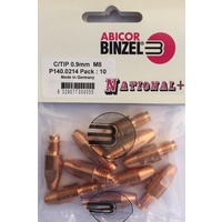 0.9mm Steel M8 10mm 30mm contact tip Binzel Pk:10 P140.0214