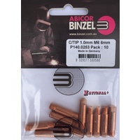 1.0mm Steel M6 6mm 25mm Binzel contact tip Pk:10 P140.0253