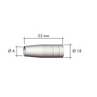 Gas Nozzle Tapered MB15 Binzel 145.0123 Pkt:2