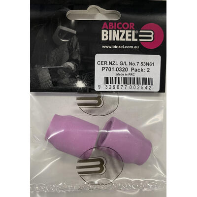 Ceramic Alumina Cups For Gas Lens Size 7 (11mm) Suits 9/20 Torch 53N61 Binzel P701.0320 Pack : 2