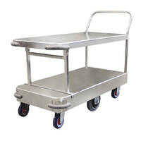 Wide Stock Trolley  6 Wheel Twin Platform Single Handle Richmond PGR201