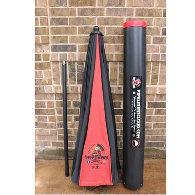 Flame Resistant Heavy Duty 60 MPH Tested Black Umbrella 2.4 Metres (8 Ft) PLUFR